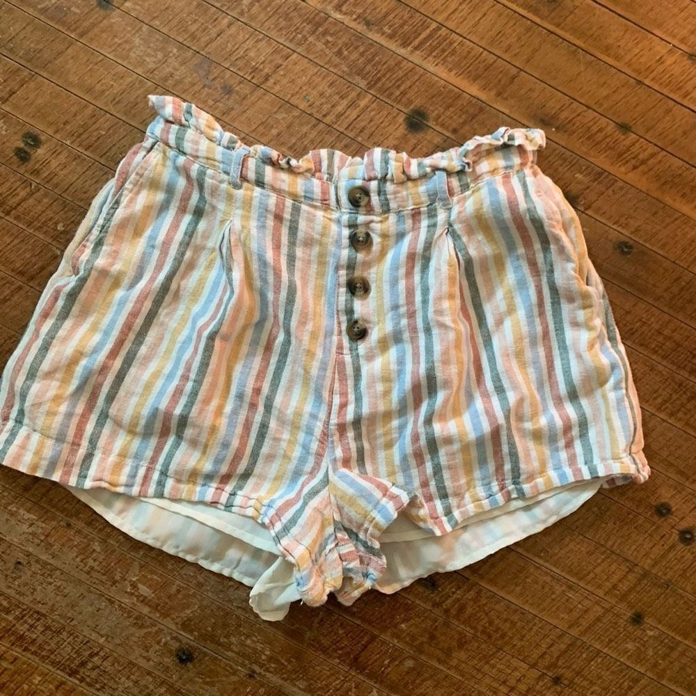 American Eagle striped lightweight flowy lined paper bag  S shorts